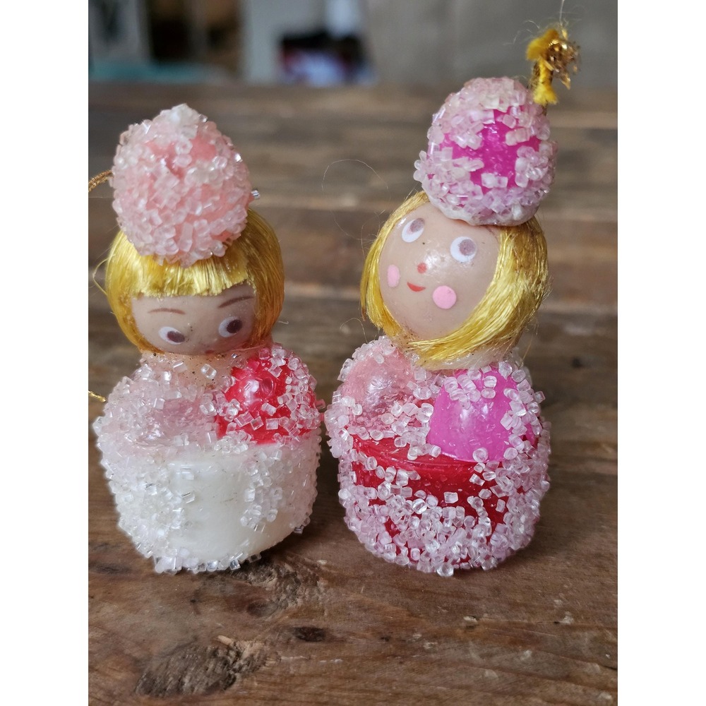 vtg sugar plum gum drop candy angel girls tree ornaments